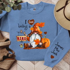 Lofaris Personalized I Love Being Grandma Autumn Sweatshirt