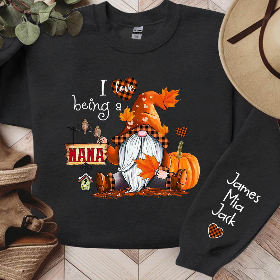 Lofaris Personalized I Love Being Grandma Autumn Sweatshirt