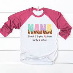 Lofaris Personalized Ice Cream Nana And Kids Baseball Shirt