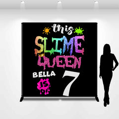 Lofaris Personalized Inks Slime Queen 7th Birthday Backdrop