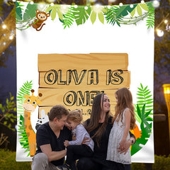 Lofaris Personalized Kids Outdoor Birthday Backdrop Banner