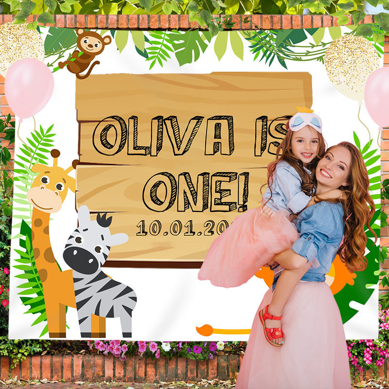 Lofaris Personalized Kids Outdoor Birthday Backdrop Banner