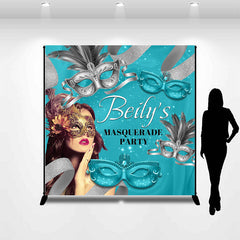 Lofaris Personalized Lake Blue Masquerade Party Backdrop