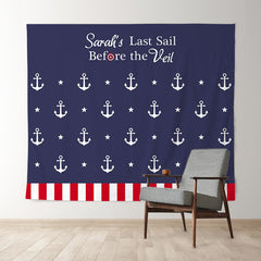 Lofaris Personalized Last Sail Before the Veil Bridal Shower Backdrop