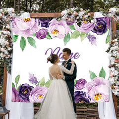 Lofaris Personalized Lavender Floral Wedding Backdrop