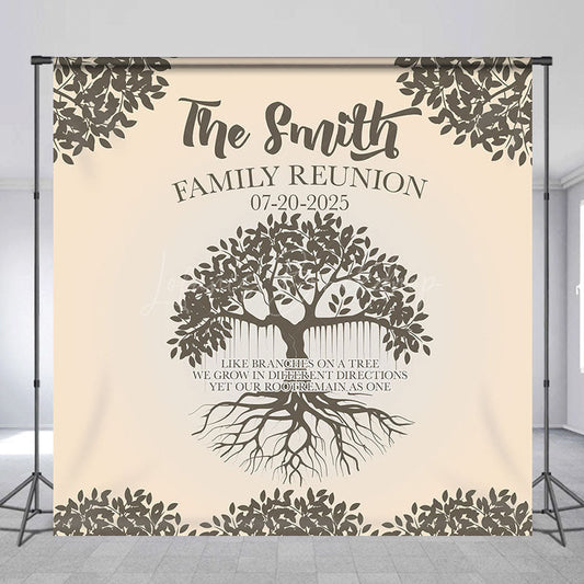Lofaris Personalized Leaves Tree Root Family Reunion Backdrop