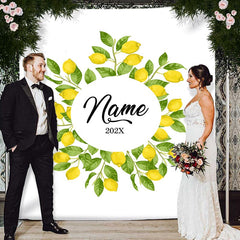 Lofaris Personalized Lemon Photo Wedding Backdrop