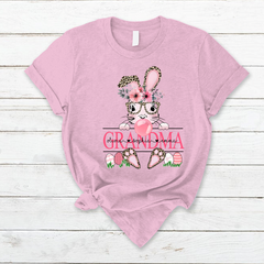 Lofaris Personalized Leopard Flower Easter Grandma T-Shirt