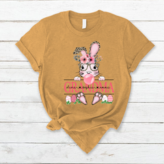 Lofaris Personalized Leopard Flower Easter Grandma T-Shirt