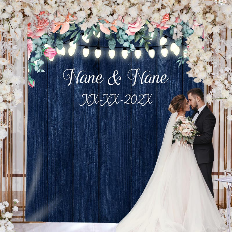 Lofaris Personalized Lights Flower Wedding Backdrop Decor