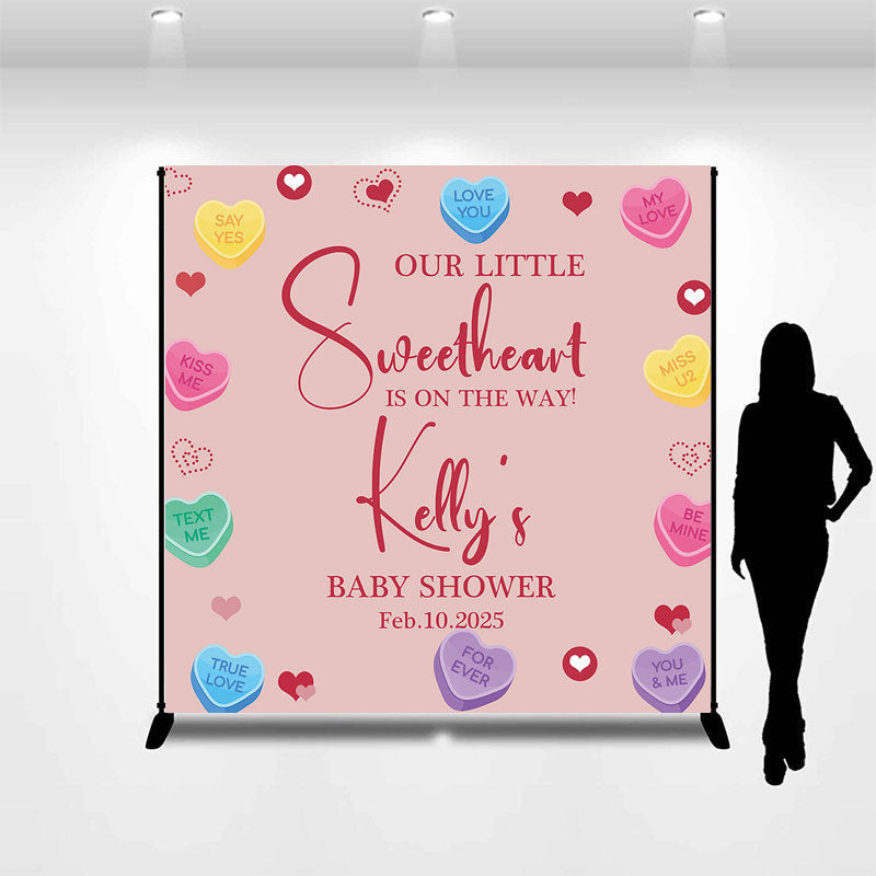 Lofaris Personalized Little Sweetheart Baby Shower Backdrop