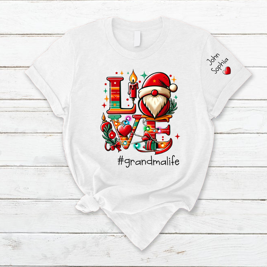 Lofaris Personalized Love Christmas Grandma Kids T - Shirt