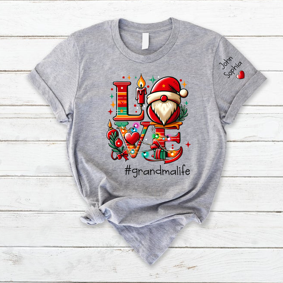 Lofaris Personalized Love Christmas Grandma Kids T - Shirt