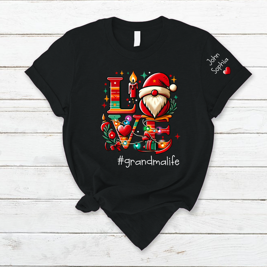 Lofaris Personalized Love Christmas Grandma Kids T - Shirt
