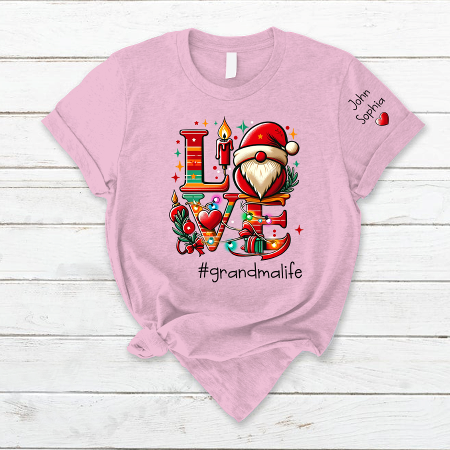 Lofaris Personalized Love Christmas Grandma Kids T - Shirt