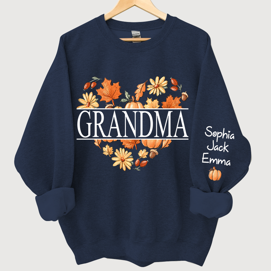 Lofaris Personalized Love Fall Grandma Grandkids Sweatshirt