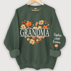 Lofaris Personalized Love Fall Grandma Grandkids Sweatshirt