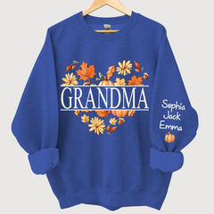 Lofaris Personalized Love Fall Grandma Grandkids Sweatshirt