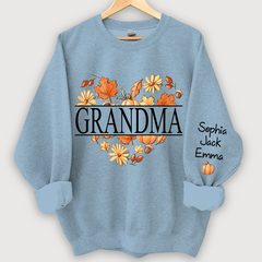 Lofaris Personalized Love Fall Grandma Grandkids Sweatshirt