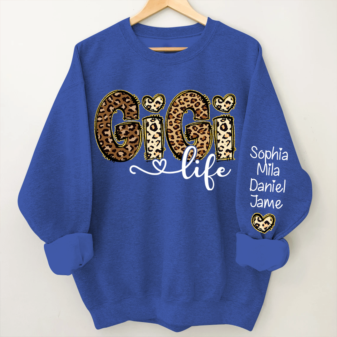 Lofaris Personalized Love Gigi Life Grandkids Heart Sweatshirt