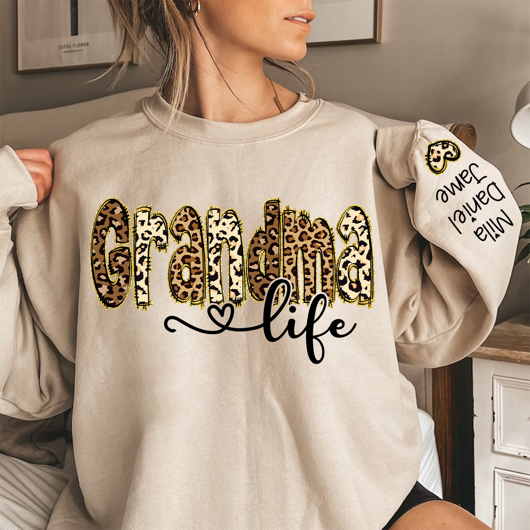 Lofaris Personalized Love Gigi Life Grandkids Heart Sweatshirt