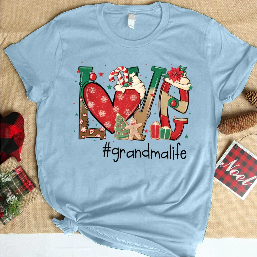 Lofaris Personalized Love Grandma Life Christmas T-Shirt