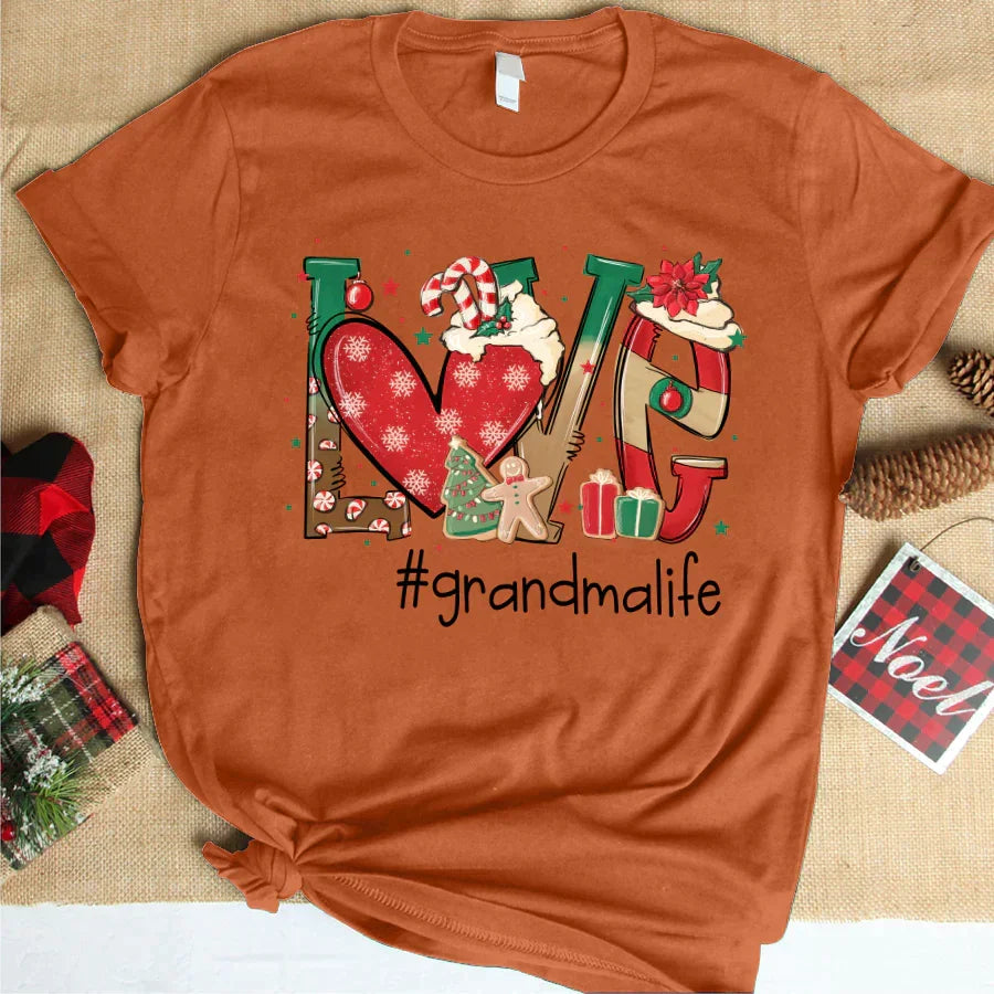 Lofaris Personalized Love Grandma Life Christmas T-Shirt