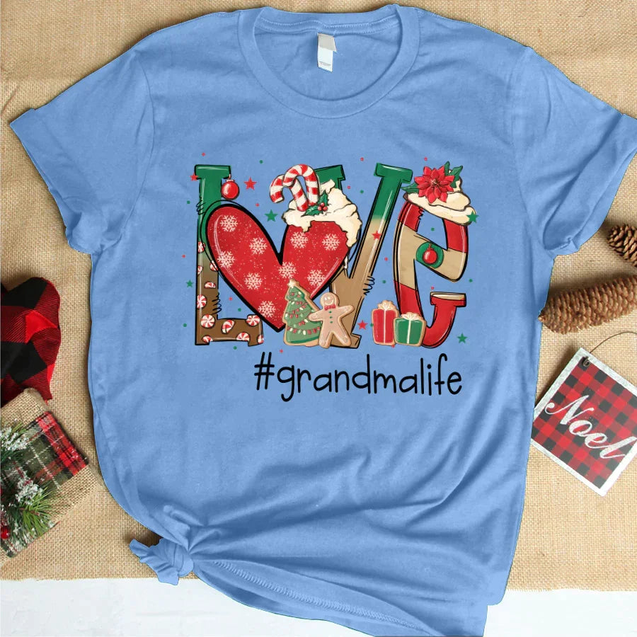 Lofaris Personalized Love Grandma Life Christmas T-Shirt