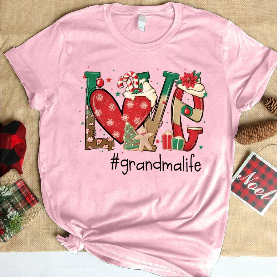 Lofaris Personalized Love Grandma Life Christmas T-Shirt