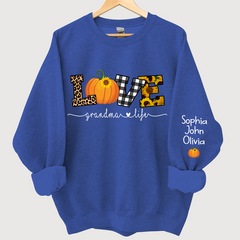 Lofaris Personalized Love Grandmalife Pumpkin Autumn And Grandkids Sweatshirt