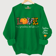 Lofaris Personalized Love Grandmalife Pumpkin Autumn And Grandkids Sweatshirt