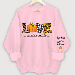 Lofaris Personalized Love Grandmalife Pumpkin Autumn And Grandkids Sweatshirt