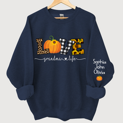 Lofaris Personalized Love Grandmalife Pumpkin Autumn And Grandkids Sweatshirt
