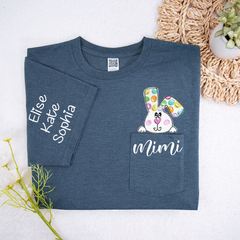Lofaris Personalized Lovely Bunny Mimi Pocket Easter T-Shirt