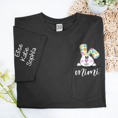 Lofaris Personalized Lovely Bunny Mimi Pocket Easter T-Shirt