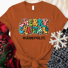 Lofaris Personalized Merry Christmas Grandma Life T-Shirt