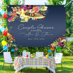 Lofaris Personalized Mexican Hat Beer Couple Shower Backdrop
