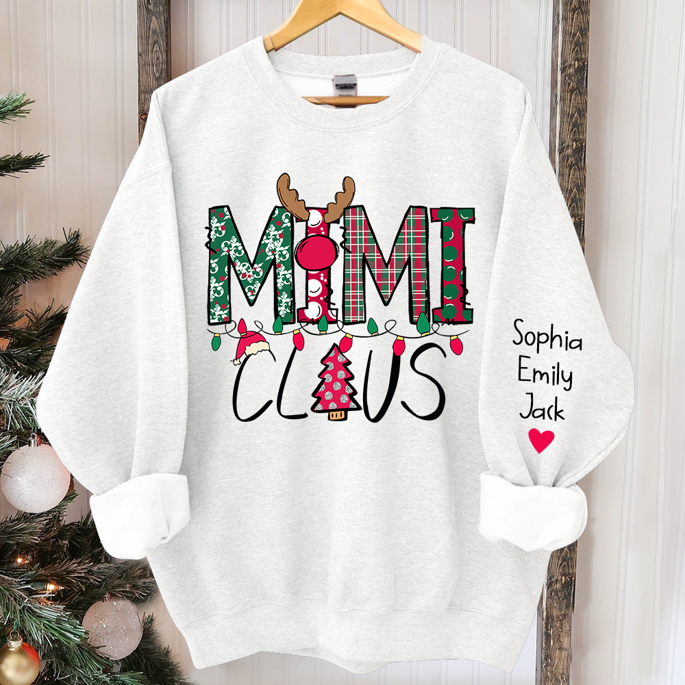 Lofaris Personalized Mimi Claus Merry Christmas Sweatshirt