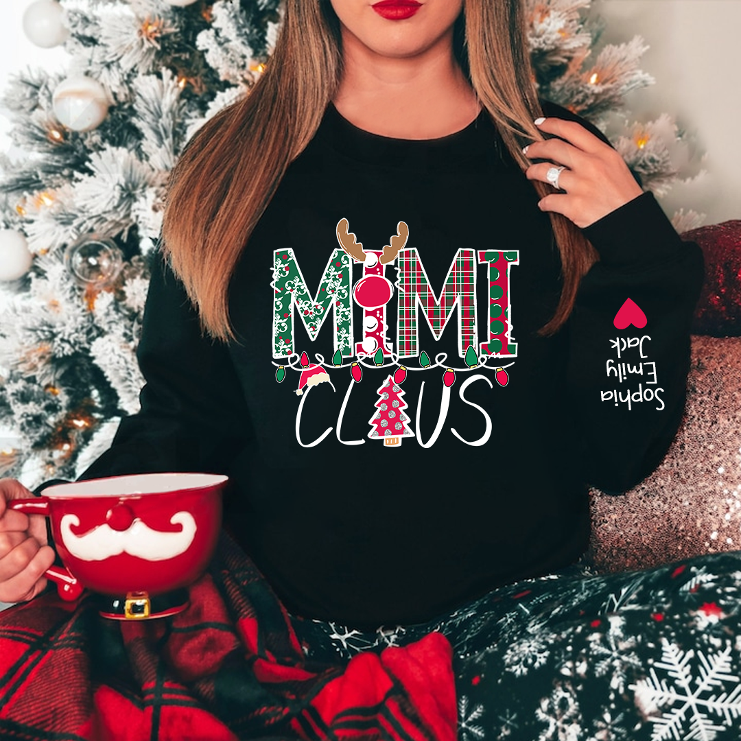 Lofaris Personalized Mimi Claus Merry Christmas Sweatshirt