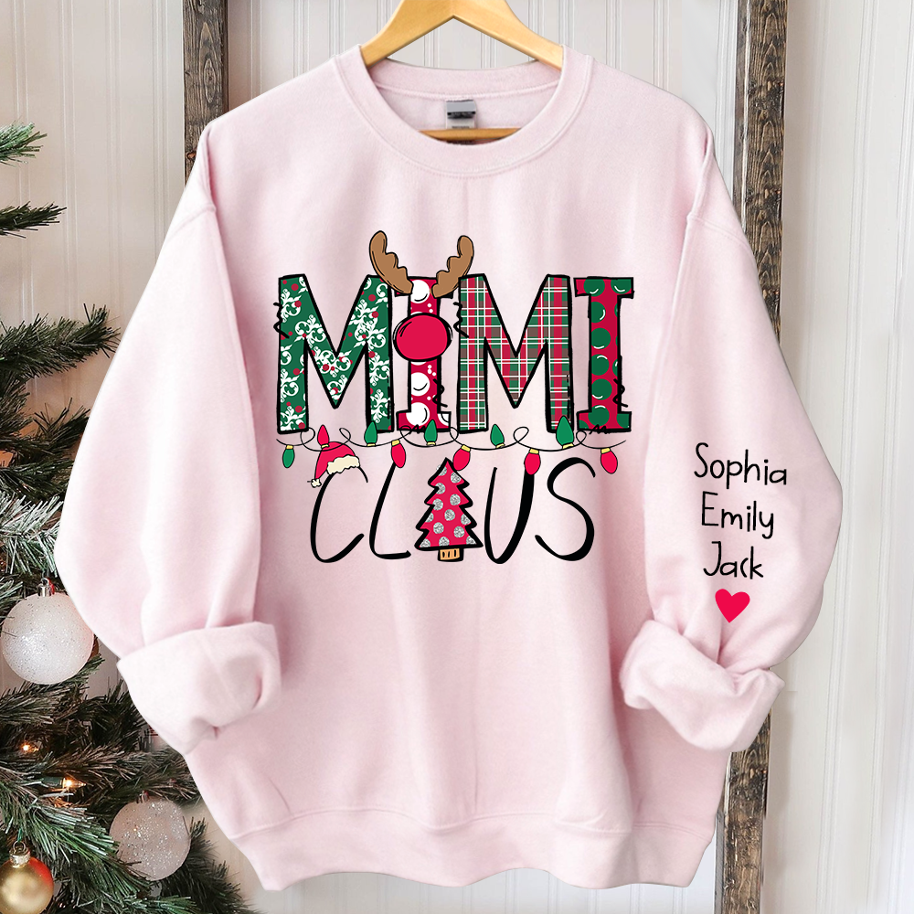 Lofaris Personalized Mimi Claus Merry Christmas Sweatshirt