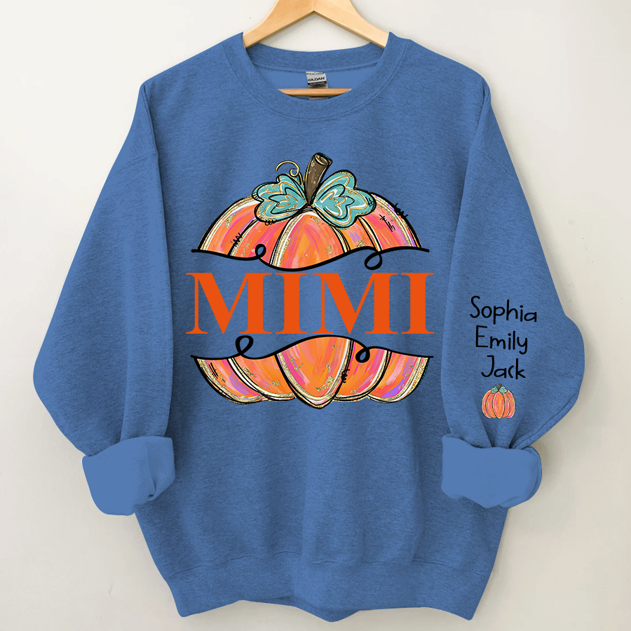 Lofaris Personalized Mimi Color Fall Pumpkin Sweatshirt