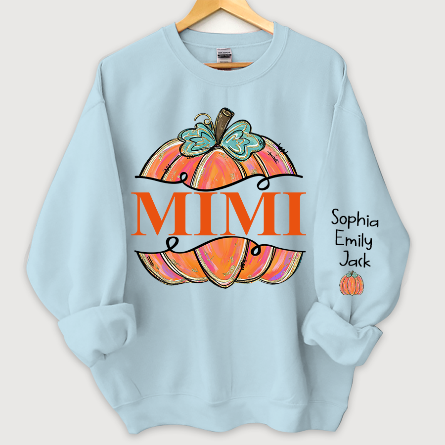 Lofaris Personalized Mimi Color Fall Pumpkin Sweatshirt