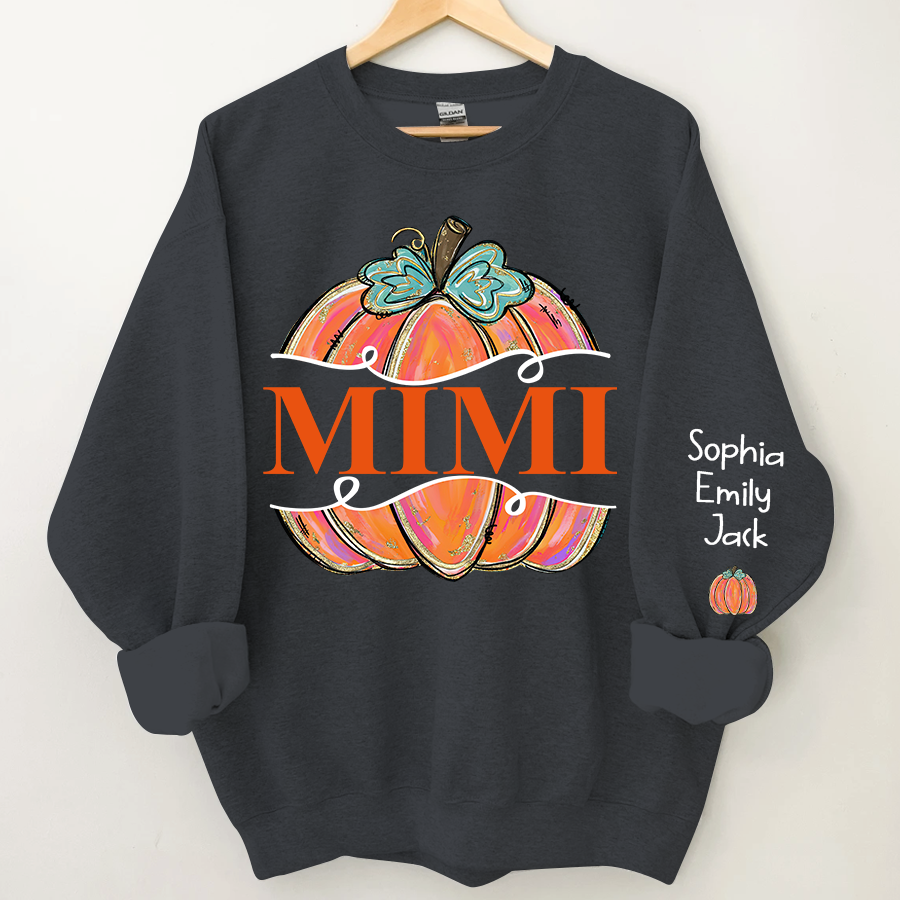 Lofaris Personalized Mimi Color Fall Pumpkin Sweatshirt