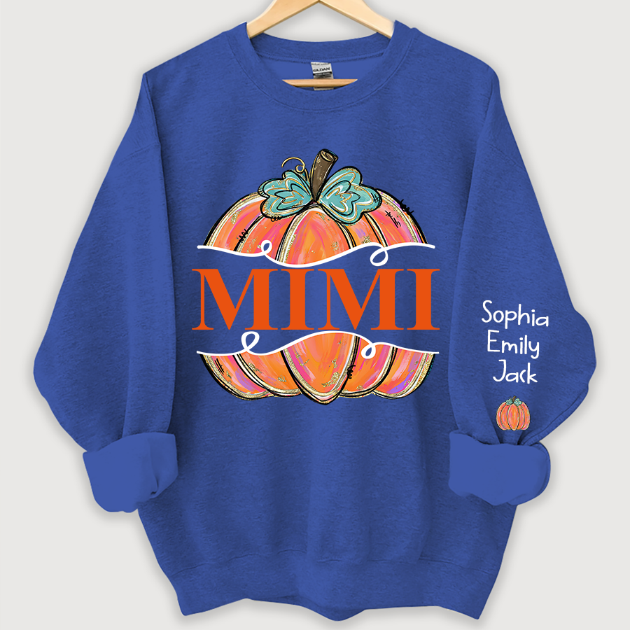 Lofaris Personalized Mimi Color Fall Pumpkin Sweatshirt