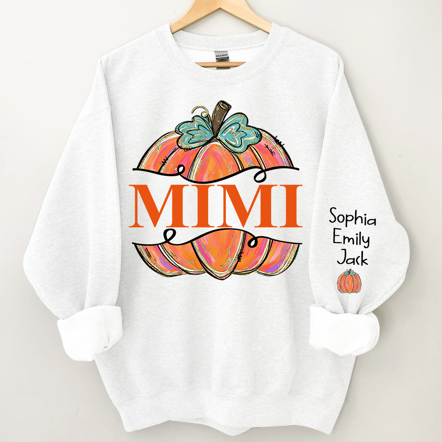 Lofaris Personalized Mimi Color Fall Pumpkin Sweatshirt