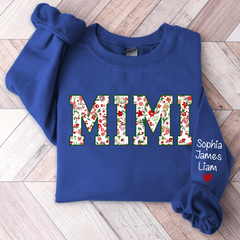 Lofaris Personalized Mimi Flower Pattern Gift Sweatshirt