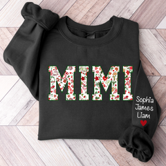 Lofaris Personalized Mimi Flower Pattern Gift Sweatshirt