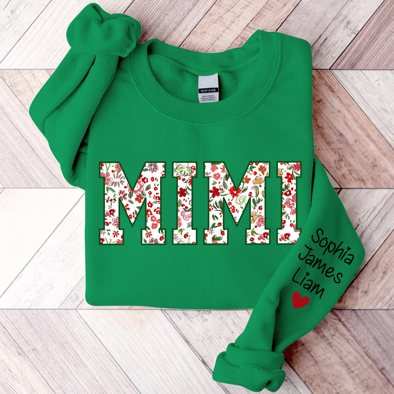 Lofaris Personalized Mimi Flower Pattern Gift Sweatshirt
