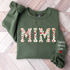 Lofaris Personalized Mimi Flower Pattern Gift Sweatshirt