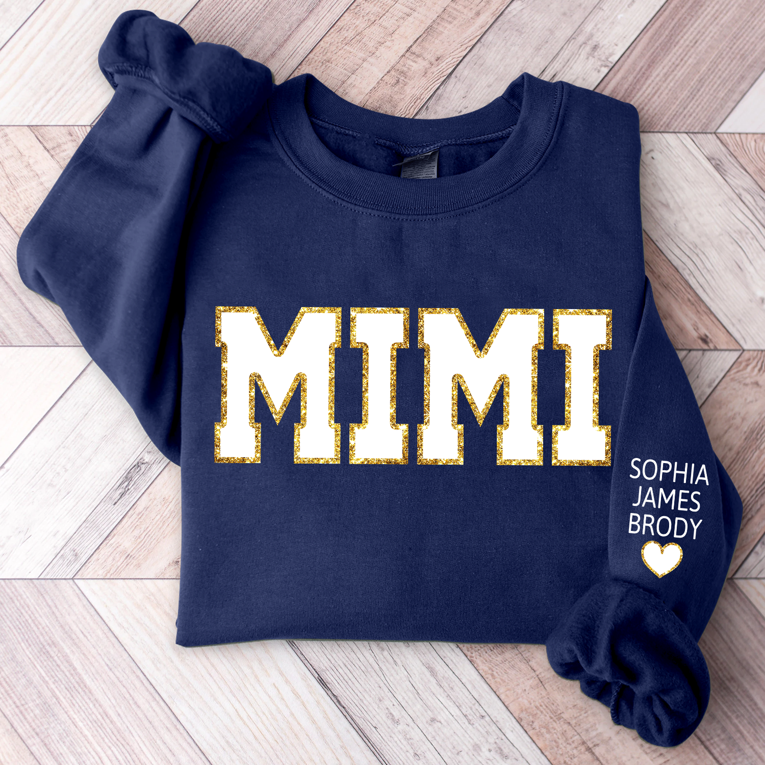 Lofaris Personalized Mimi Glitter Custom Grandma And Kids TH Sweatshirt